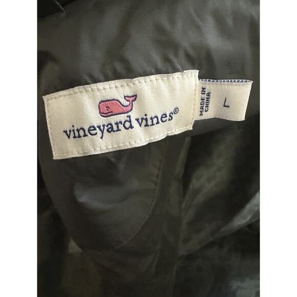 Vineyard Vines Chevron Quilted Whale Tail Vest Green Gold Full Zip Women's Large - Picture 11 of 14